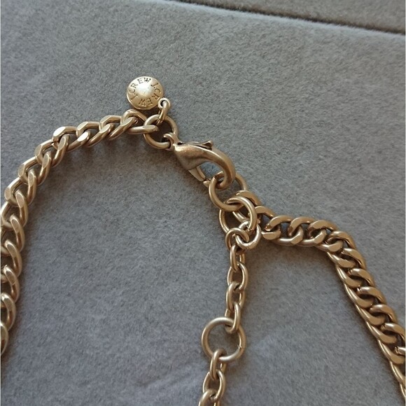 J. Crew black gemstone flowers statement Goldtone necklace - Picture 7 of 7